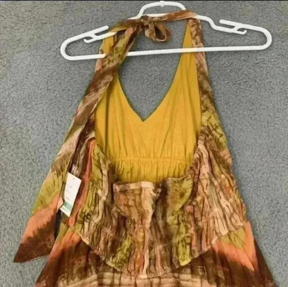 Taylor Halter V Neck Sleeveless Smocked Waist Dress - Picture 7 of 7